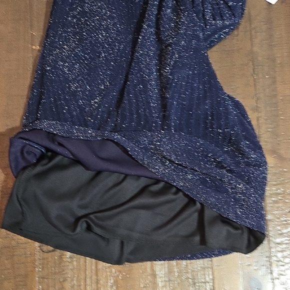 NWT Large Fitted Bodycon Midnight Glitter Dress Party Cocktail Stretchy Holiday - Picture 5 of 8